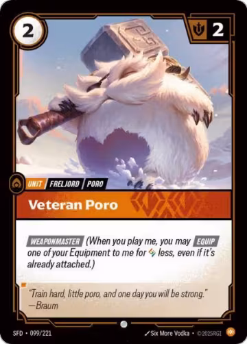 Veteran Poro (099/221), Spiritforged — Riftbound card price