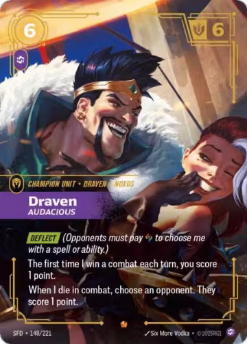 Draven, Audacious (148/221), Spiritforged — Riftbound card price