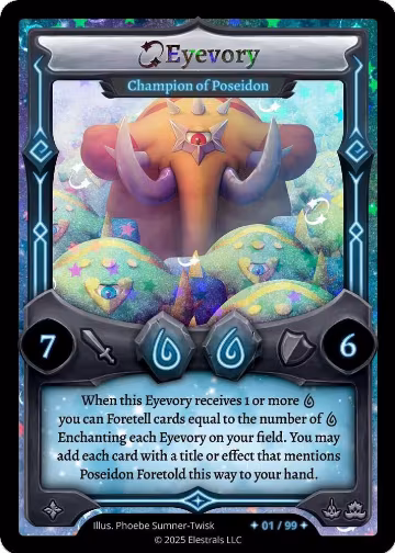 Eyevory - Champion of Poseidon (Serialized) (/99), Shattered Stars Chapter 2 [SS2] — Elestrals card price