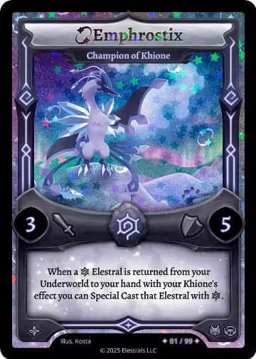 Emphrostix - Champion of Khione (Serialized) (/99), Shattered Stars Chapter 2 [SS2] — Elestrals card price