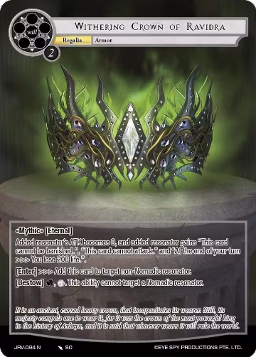 Withering Crown of Ravidra (JRV-094 N), Journey to Ravidra — Force of Will card price