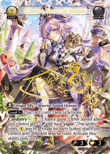 Chance, Seven of Spades (CSR) (031), Phantom Monarchs — Grand Archive card price