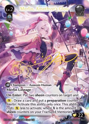 Merlin, Amethyst's Glow (CSR) (006), Phantom Monarchs — Grand Archive card price