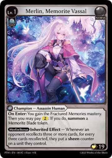 Merlin, Memorite Vassal (005), Phantom Monarchs — Grand Archive card price