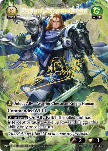 Rowland, Schwartz Knight (CSR) (150), Phantom Monarchs — Grand Archive card price