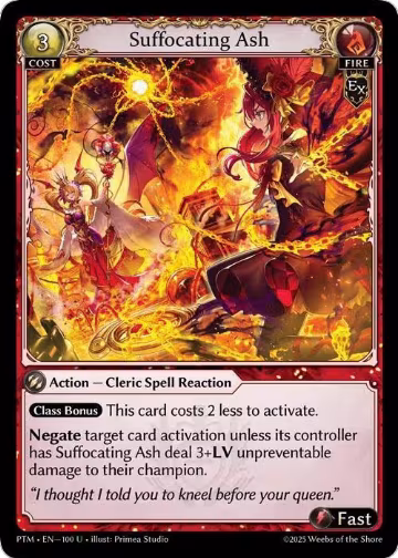 Suffocating Ash (100), Phantom Monarchs — Grand Archive card price