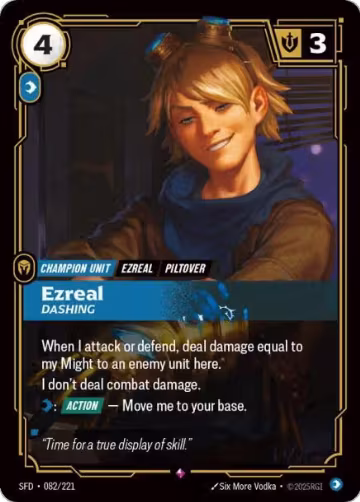 Ezreal, Dashing (082/221), Spiritforged — Riftbound card price