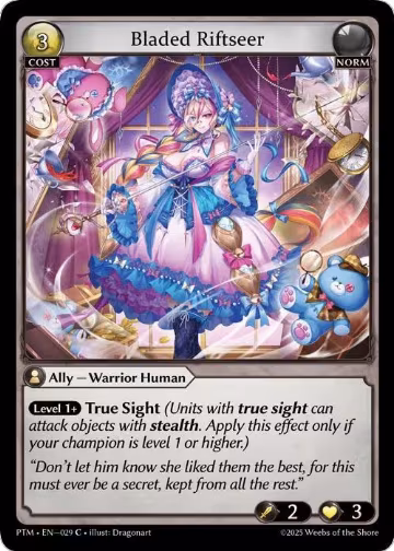 Bladed Riftseer (Curio Foil) (029), Phantom Monarchs — Grand Archive card price