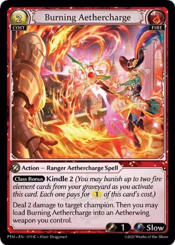 Burning Aethercharge (Curio Foil) (079), Phantom Monarchs — Grand Archive card price