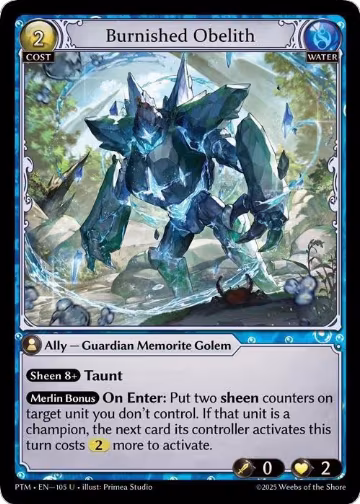 Burnished Obelith (Curio Foil) (105), Phantom Monarchs — Grand Archive card price