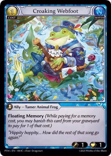 Croaking Webfoot (Curio Foil) (108), Phantom Monarchs — Grand Archive card price