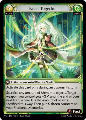 Facet Together (Curio Foil) (143), Phantom Monarchs — Grand Archive card price