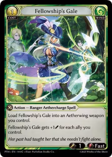 Fellowship's Gale (Curio Foil) (144), Phantom Monarchs — Grand Archive card price