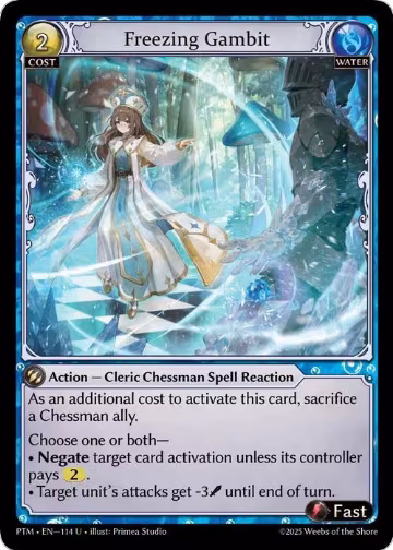 Freezing Gambit (Curio Foil) (114), Phantom Monarchs — Grand Archive card price