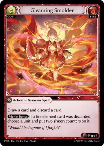 Gleaming Smolder (Curio Foil) (087), Phantom Monarchs — Grand Archive card price