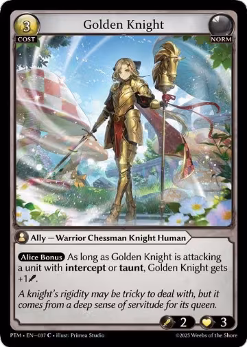Golden Knight (Curio Foil) (037), Phantom Monarchs — Grand Archive card price