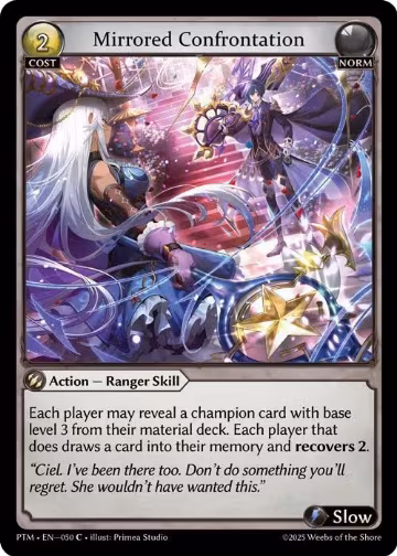 Mirrored Confrontation (Curio Foil) (050), Phantom Monarchs — Grand Archive card price