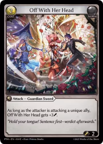 Off With Her Head (Curio Foil) (054), Phantom Monarchs — Grand Archive card price