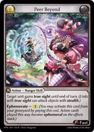 Peer Beyond (Curio Foil) (056), Phantom Monarchs — Grand Archive card price