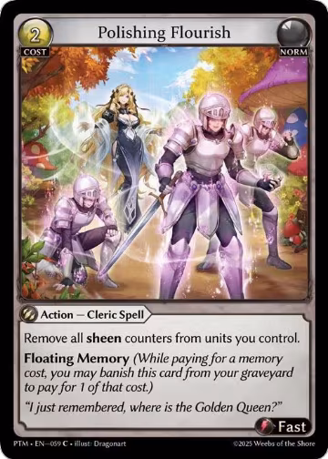 Polishing Flourish (Curio Foil) (059), Phantom Monarchs — Grand Archive card price