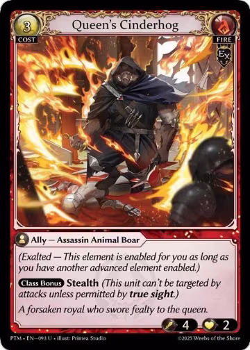 Queen's Cinderhog (Curio Foil) (093), Phantom Monarchs — Grand Archive card price