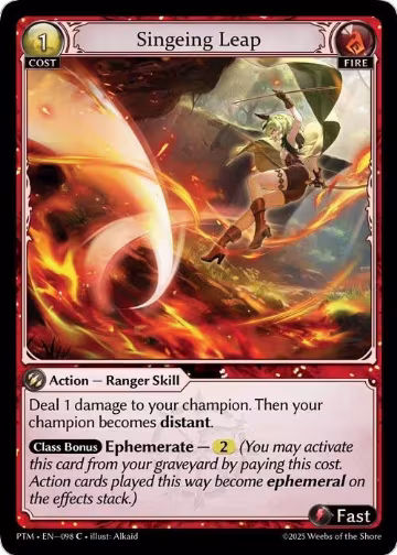 Singeing Leap (Curio Foil) (098), Phantom Monarchs — Grand Archive card price