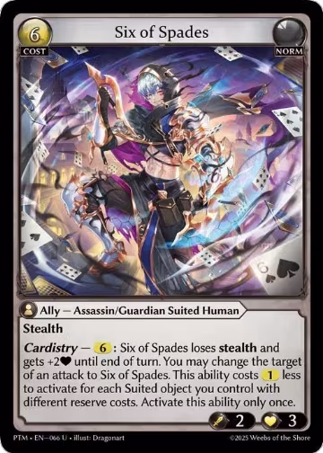 Six of Spades (Curio Foil) (066), Phantom Monarchs — Grand Archive card price