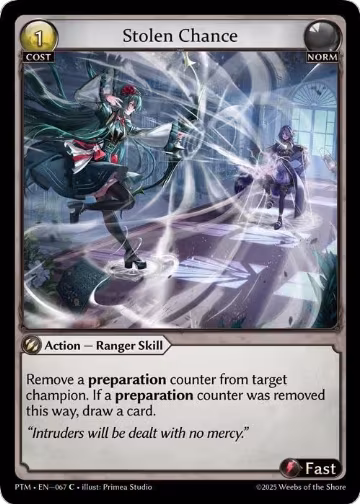 Stolen Chance (Curio Foil) (067), Phantom Monarchs — Grand Archive card price