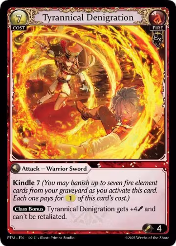 Tyrannical Denigration (Curio Foil) (102), Phantom Monarchs — Grand Archive card price