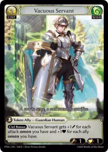 Vacuous Servant (Curio Foil) (158), Phantom Monarchs — Grand Archive card price