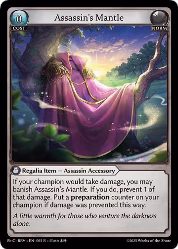 Assassin's Mantle (005), Merlin Re: Collection, Brilliant Vestige — Grand Archive card price