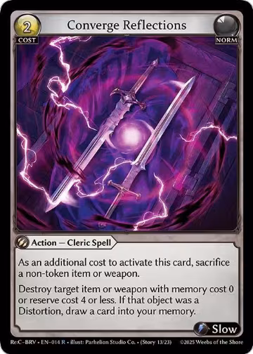 Converge Reflections (014), Merlin Re: Collection, Brilliant Vestige — Grand Archive card price