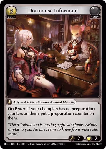 Dormouse Informant (016), Merlin Re: Collection, Brilliant Vestige — Grand Archive card price