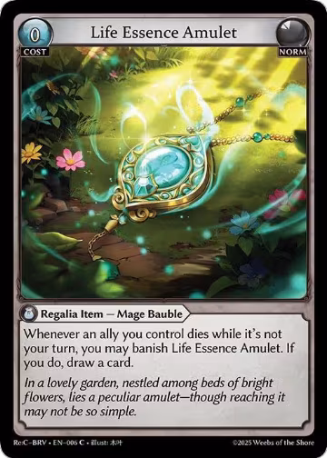 Life Essence Amulet (006), Merlin Re: Collection, Brilliant Vestige — Grand Archive card price