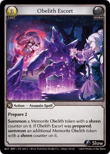 Obelith Escort (024), Merlin Re: Collection, Brilliant Vestige — Grand Archive card price