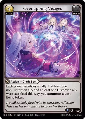 Overlapping Visages (025A) (025A), Merlin Re: Collection, Brilliant Vestige — Grand Archive card price