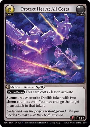 Protect Her At All Costs (026), Merlin Re: Collection, Brilliant Vestige — Grand Archive card price