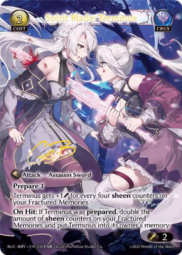 Spirit Blade: Terminus (CSR) (038), Merlin Re: Collection, Brilliant Vestige — Grand Archive card price