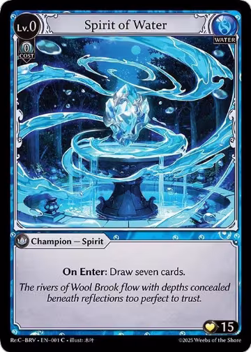 Spirit of Water (001), Merlin Re: Collection, Brilliant Vestige — Grand Archive card price