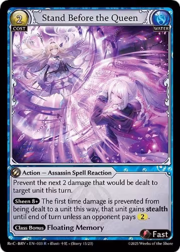 Stand Before the Queen (033), Merlin Re: Collection, Brilliant Vestige — Grand Archive card price