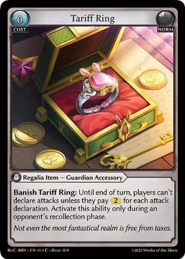 Tariff Ring (011), Merlin Re: Collection, Brilliant Vestige — Grand Archive card price