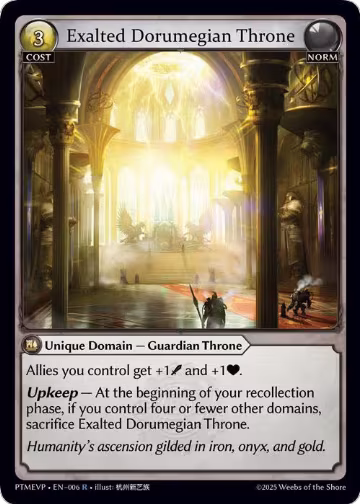 Exalted Dorumegian Throne (006), Phantom Monarchs Event Pack — Grand Archive card price