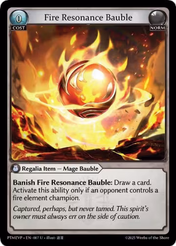 Fire Resonance Bauble (007), Phantom Monarchs Event Pack — Grand Archive card price