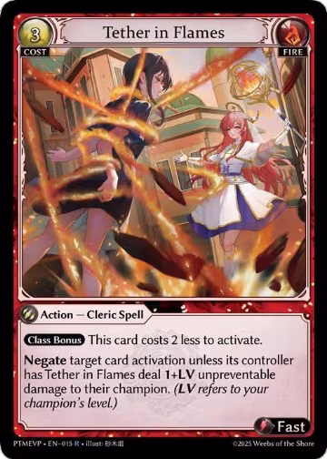 Tether in Flames (015), Phantom Monarchs Event Pack — Grand Archive card price