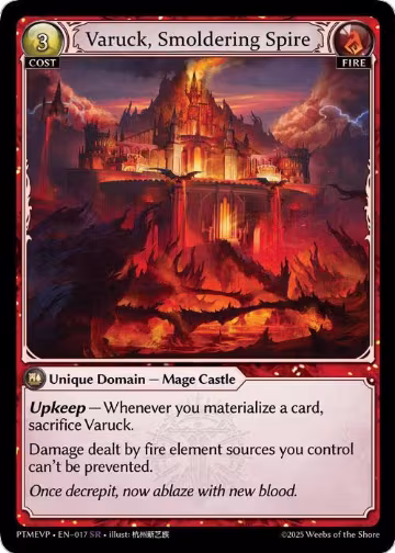 Varuck, Smoldering Spire (017), Phantom Monarchs Event Pack — Grand Archive card price