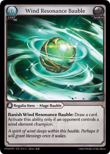 Wind Resonance Bauble (019), Phantom Monarchs Event Pack — Grand Archive card price