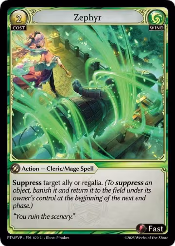 Zephyr (020), Phantom Monarchs Event Pack — Grand Archive card price