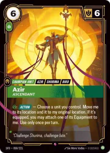 Azir, Ascendant (050/221), Spiritforged — Riftbound card price