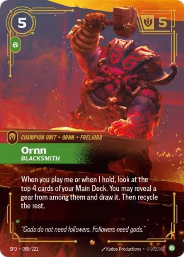 Ornn, Blacksmith (058/221), Spiritforged — Riftbound card price