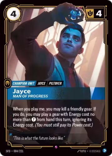 Jayce, Man of Progress (084/221), Spiritforged — Riftbound card price